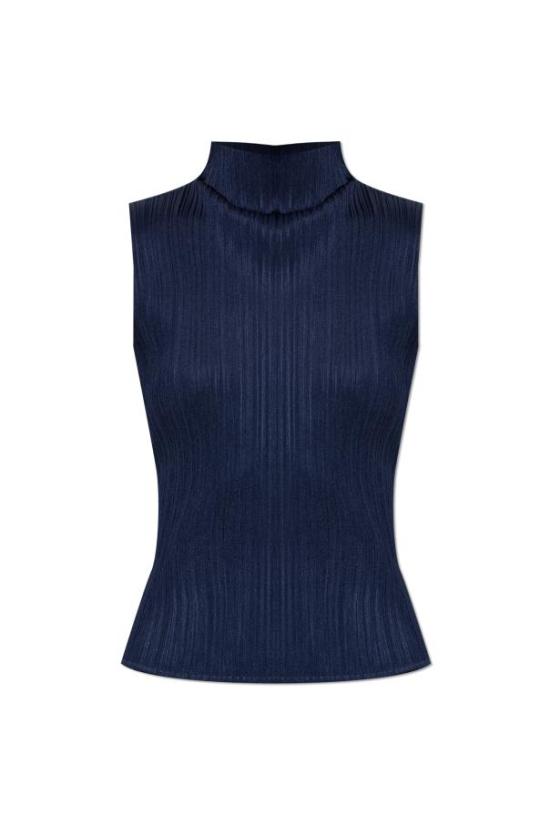 26SS 플리츠플리즈 민소매 티셔츠 PP67JK402 75 NAVY DOM
