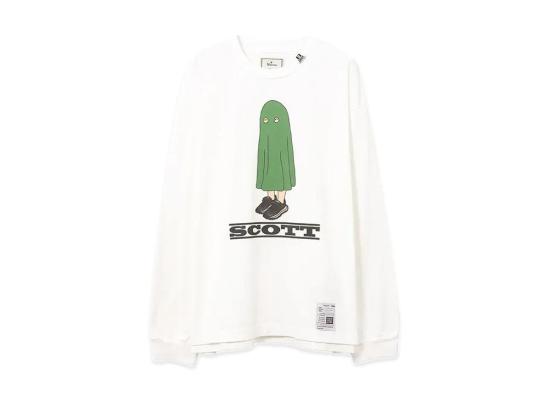 26SS 메종 미하라 야스히로 ERIC 프린트 롱 슬리브 티셔츠 A16LT611 WHITE DOM