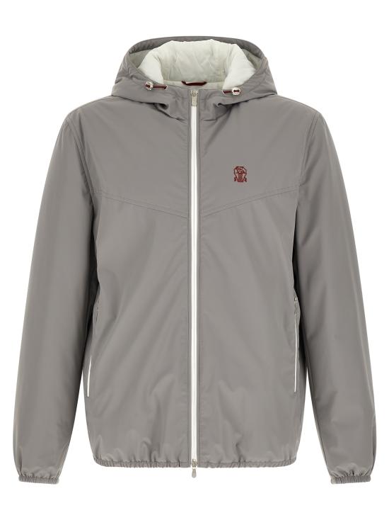 26FW 브루넬로 쿠치넬리 나일론 후디드 자켓 MM49A7431GC1704 Gray