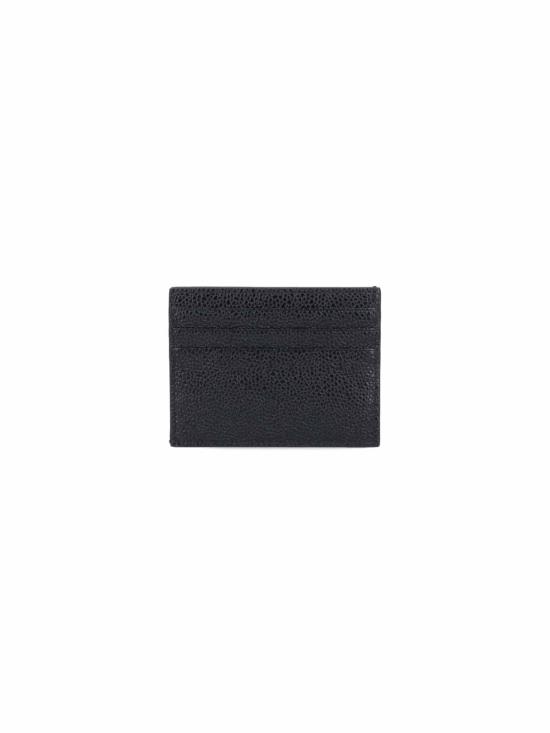 26FW 톰브라운 페블 그레인 레더 스트라이프 노트 카드 홀더 MAW031L 00198 Black - THOM BROWNE