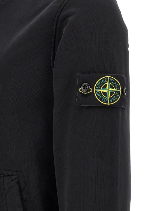 26FW 스톤 아일랜드 후드 티셔츠 6100062 스웨트셔츠 블랙 - STONE ISLAND