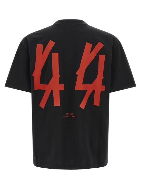 26FW 44레이블 반팔 티셔츠 B0030556FA528P395 Black - 44 LABEL