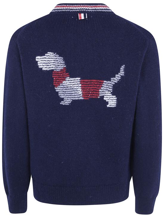 26FW 톰브라운 도네갈 인타르시아 헥터 패치워크 가디건 MKC647A Y1506 415 NAVY - THOM BROWNE
