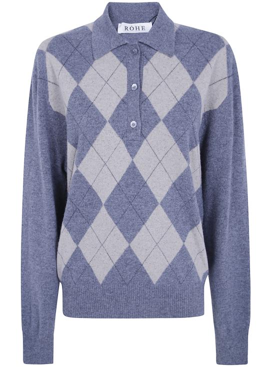 26FW 로에 폴로 티셔츠 420 23 421 72608 GREY OAT CHECK