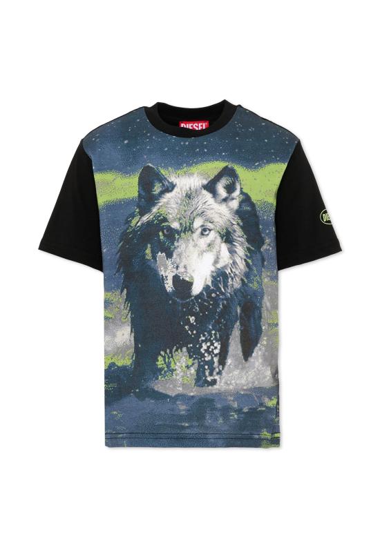 25FW [키즈] 디젤 티셔츠 J02462 0GRAM K900 BLACK