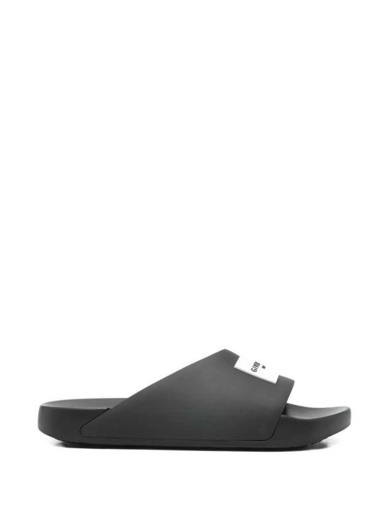 26FW 지방시 러버 라벨 슬라이드 뮬 BH302MH1XL001 001 BLACK
