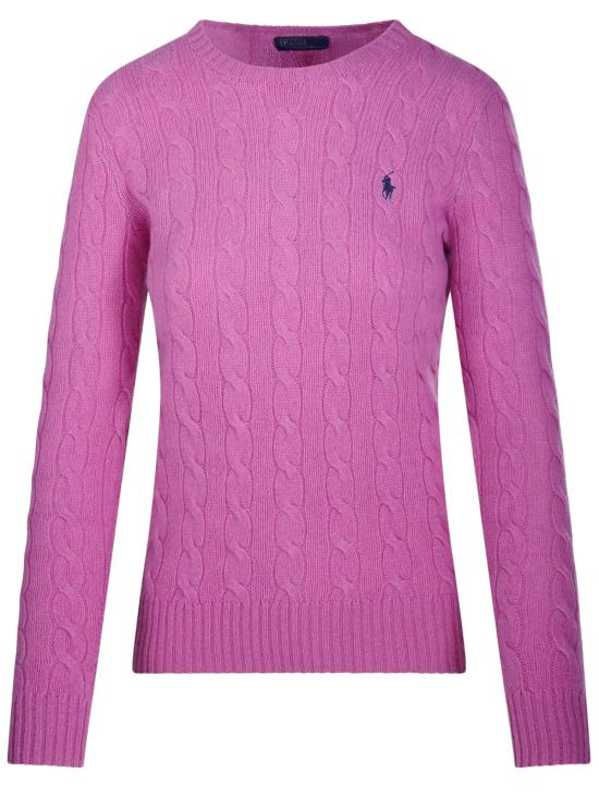 26FW 폴로 랄프로렌 폴로 자수 케이블 니트 스웨터 211971865 506 THISTLE PINK
