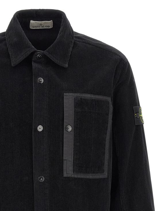 26FW 스톤 아일랜드 긴팔 셔츠 1200016 와 블라우스 블랙 - STONE ISLAND