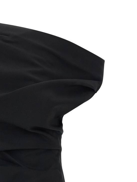 26FW 로에 민소매 티셔츠 비대칭 디자인에 드레이핑 디테일이 돋보이는 블랙 - ROHE