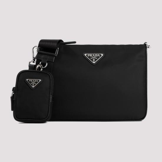 26FW 프라다 리나일론 앤 사피아노 레더 숄더백 2VH113VXOP 2DMH F0002 NERO - PRADA