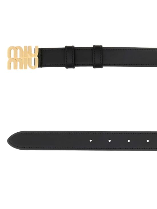 26FW 미우미우 버클 레더 벨트 버클 레더 벨트 5CC565 2AIX F0002 NERO - MIU MIU