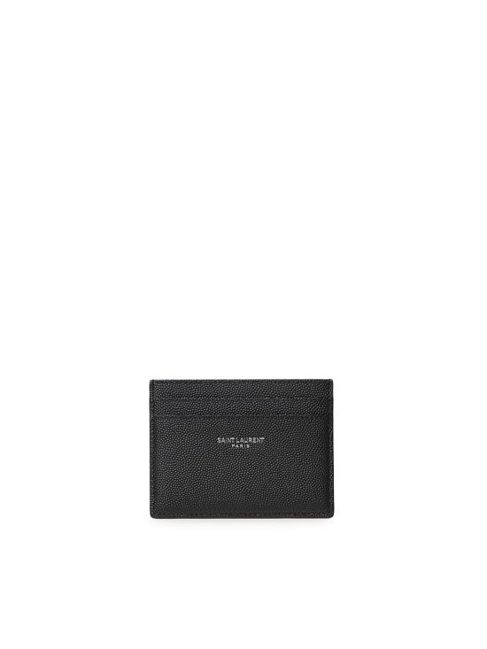 26SS 생로랑 그랑 드 뿌드르 엠보스드 레더 카드 케이스 375946 BTY0N1000 BLACK