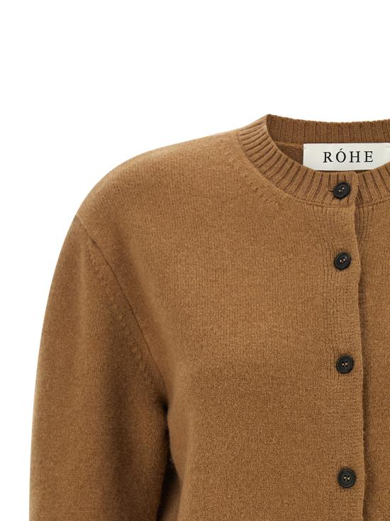 26FW 로에 가디건 캐시미어 혼방 크루넥 가디건 스웨터 및 가디건 브라운 - ROHE