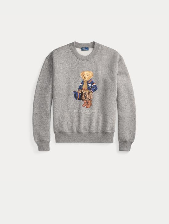 26FW 랄프 로렌 긴팔 티셔츠 파일 콘 폴로 베어 그리지오를 입은 펠파 지로콜로 - RALPH LAUREN