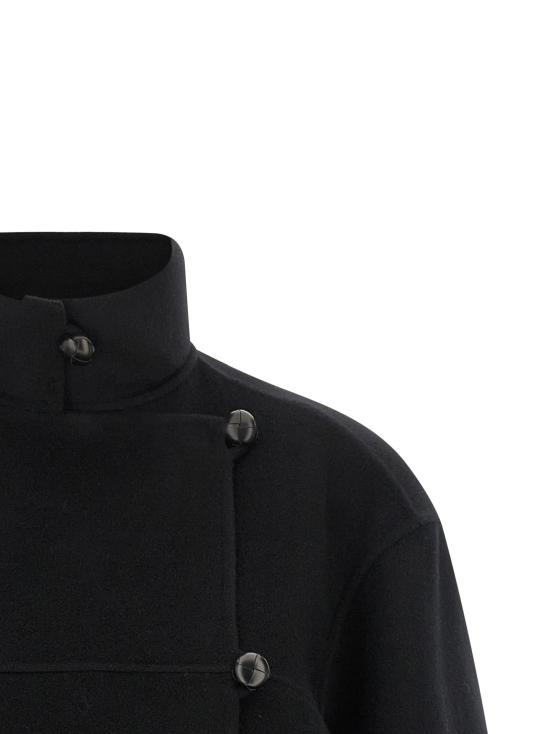 26FW 로에 코트 더블 울 ,  및 트렌치 , 블랙 - ROHE