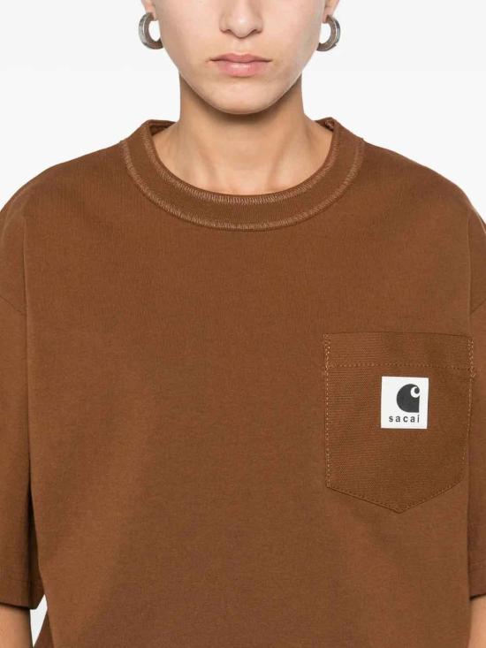 25FW 사카이 반팔 티셔츠 00995S642 Brown - SACAI