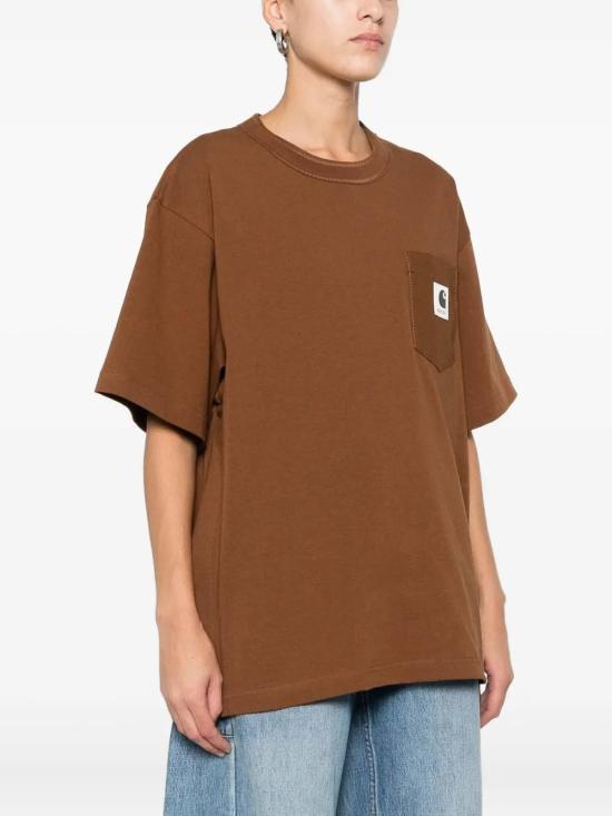 25FW 사카이 반팔 티셔츠 00995S642 Brown - SACAI