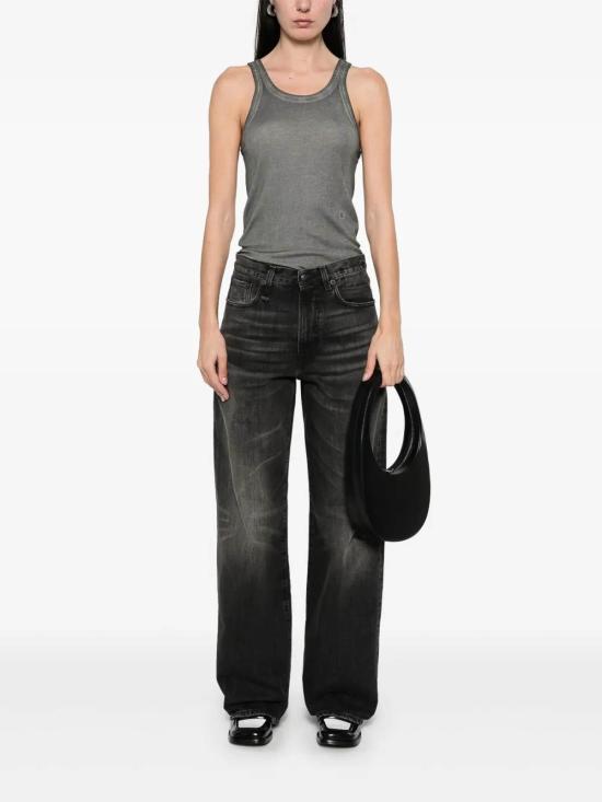 25SS 알13 스트레이트 팬츠 R13WD038D284A Black - R13