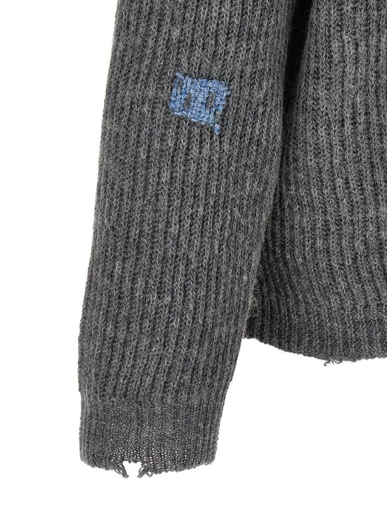 26FW 마르지엘라 집업 니트 스웨터 수선, 스웨터 및 가디건 (회색) - MAISON MARGIELA