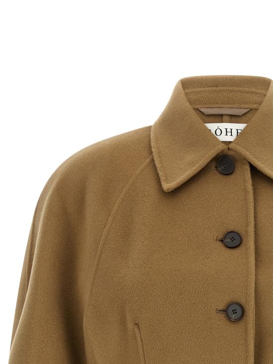 26FW 로에 코트 조각적인 와 트렌치  브라운 - ROHE