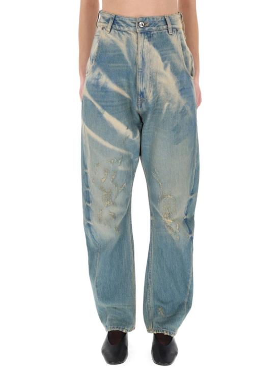 25FW 비비안웨스트우드 크롭 스트레이트 데님 진 크롭 스트레이트 데님 진 39020012 W018AK311 Blue - VIVIENNE WESTWOOD