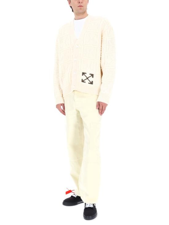 25FW 오프화이트 애로우 모티프 가디건 OMHB02L F25KNI0010B58 Neutrals - OFF WHITE