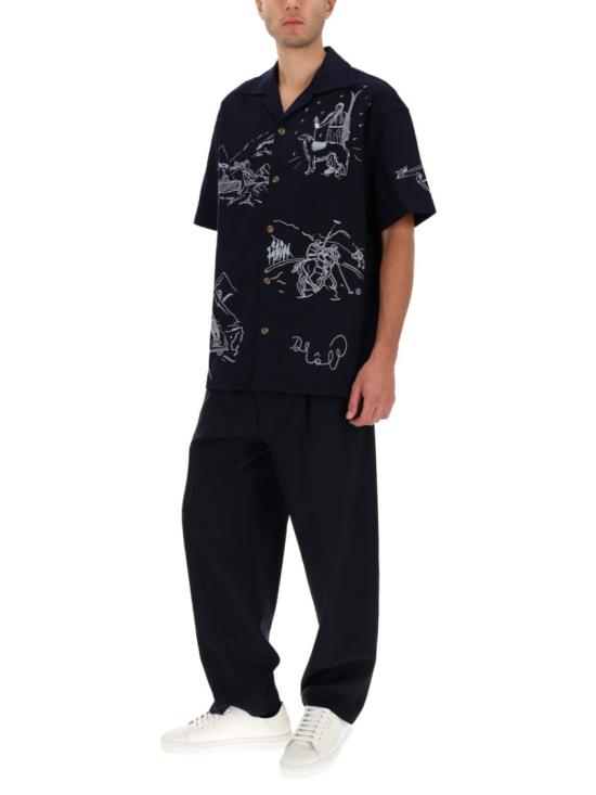 25FW 드롤드무슈 반팔 셔츠 SH228 CO215NAVY Blue - DROLE DE MONSIEUR