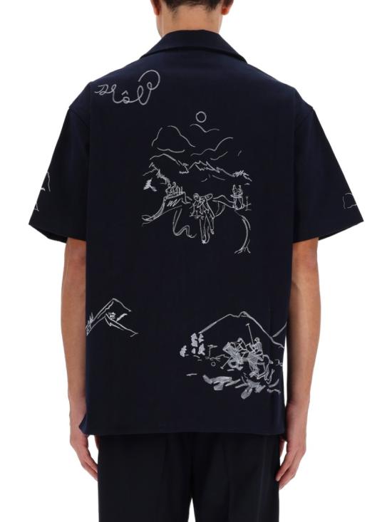 25FW 드롤드무슈 반팔 셔츠 SH228 CO215NAVY Blue - DROLE DE MONSIEUR