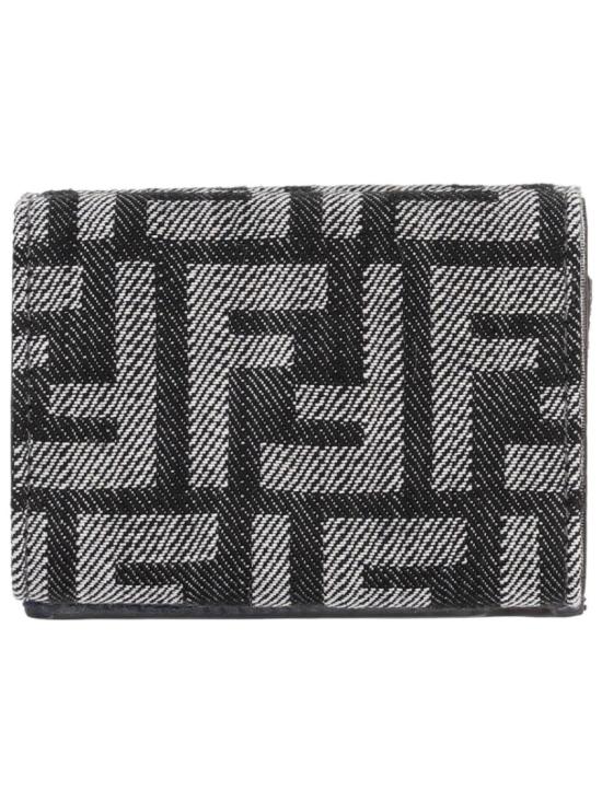  펜디 마이크로 FF 자카드 트라이폴드 월렛 8M0395 AUT4F1UJ5 Black - FENDI