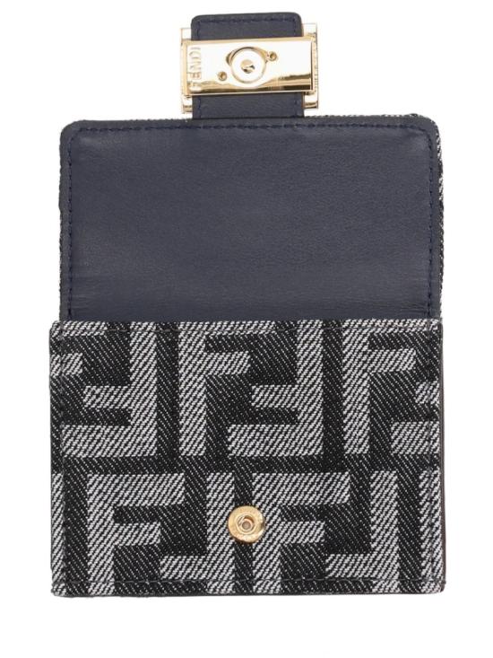 펜디 마이크로 FF 자카드 트라이폴드 월렛 8M0395 AUT4F1UJ5 Black - FENDI