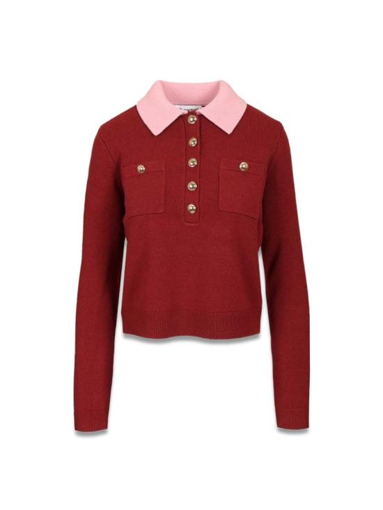 25FW 셀프 포트레이트 폴로 티셔츠 AW25 021TB BU BURGUNDY