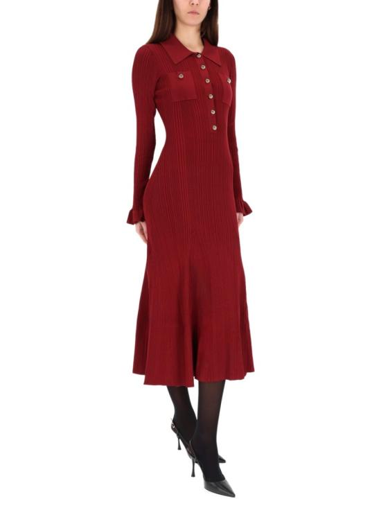 25FW 셀프 포트레이트 롱 원피스 AW25 008MA BU BURGUNDY - SELF PORTRAIT