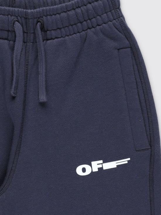 26SS [키즈] 오프화이트 트레이닝/조거 팬츠 OBCH001S26FLE003 410 Navy - OFF WHITE