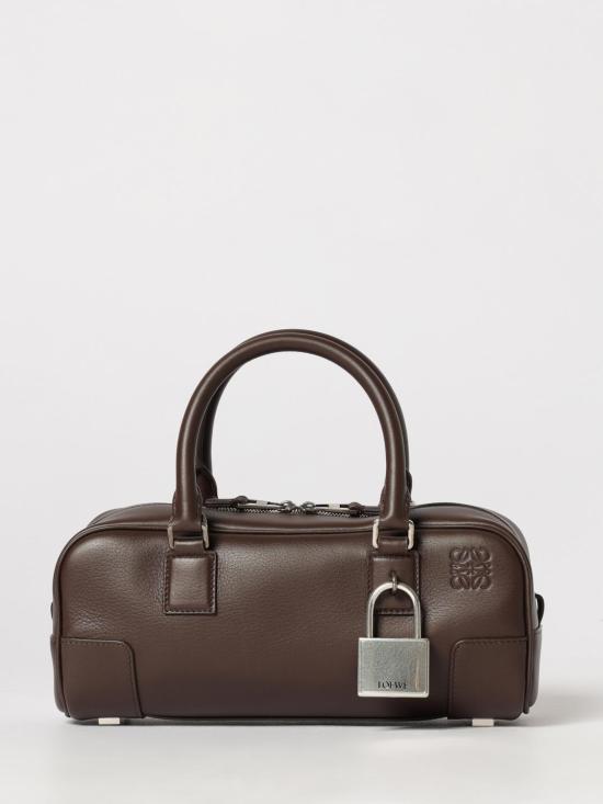 26SS 로에베 아마조나 23 크롭 백 샤이니 카프스킨 A039N23X07 0018 Brown