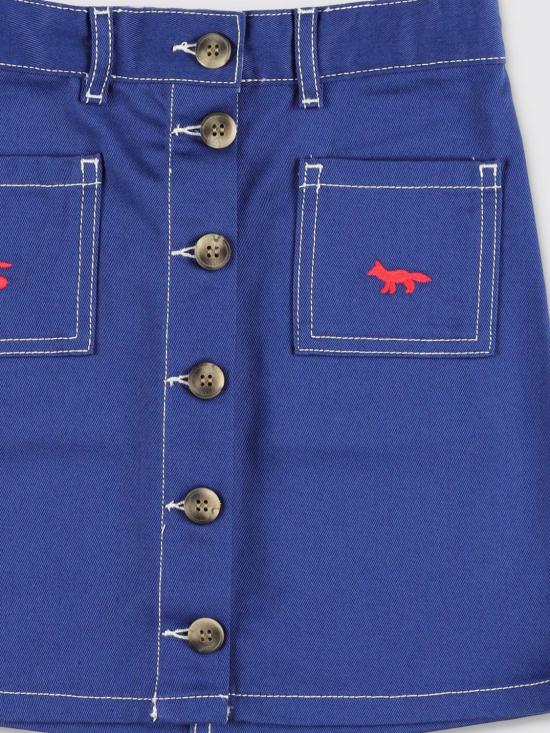 26SS [키즈] 메종키츠네 스커트 S06GSKW00012 0534 Blue - MAISON KITSUNE