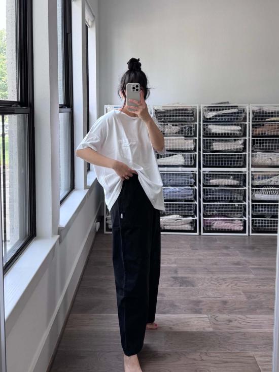  르 본 숍 스트레이트 팬츠 Le Bon Shoppe 정원사 바지 - LE BON SHOPPE