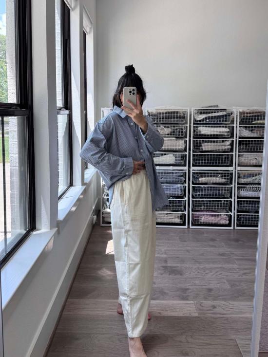  르 본 숍 스트레이트 팬츠 Le Bon Shoppe 정원사 바지 - LE BON SHOPPE