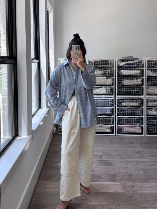  르 본 숍 스트레이트 팬츠 Le Bon Shoppe 정원사 바지