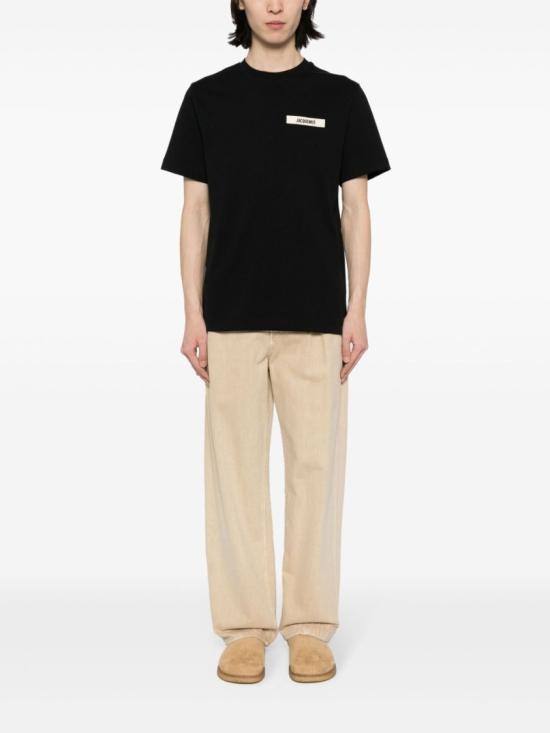 26FW 자크뮈스 그로그랭 로고 티셔츠 TSM00133 AJ00226 990 Black - JACQUEMUS