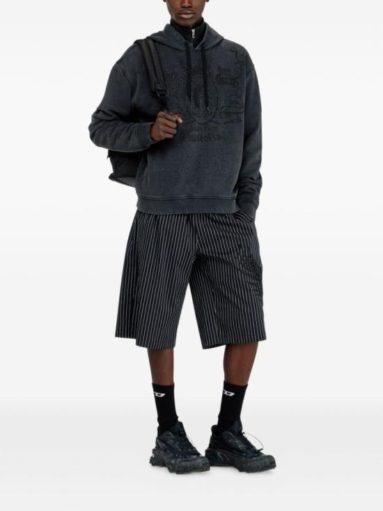 26FW 디젤 후드 티셔츠 A22893 0SJBV 97WA Black - DIESEL