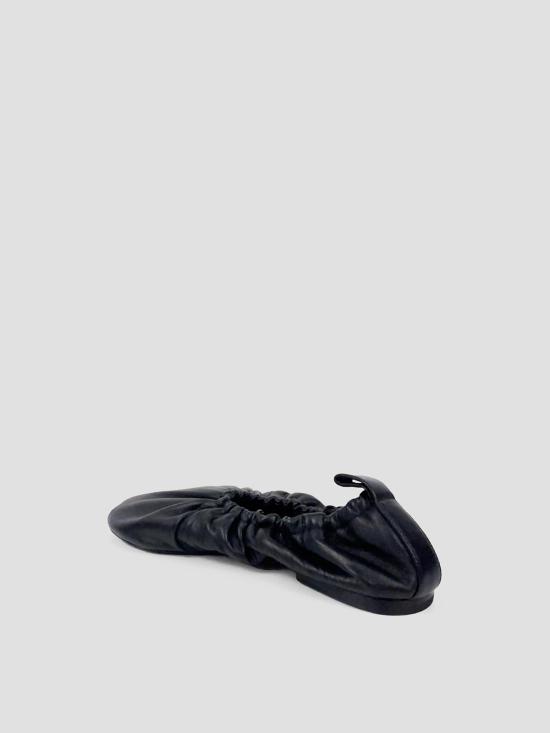 26SS 질샌더 게더링 레더 발레 플랫 슈즈 J16WZ0016P5810 001 BLACK - JIL SANDER