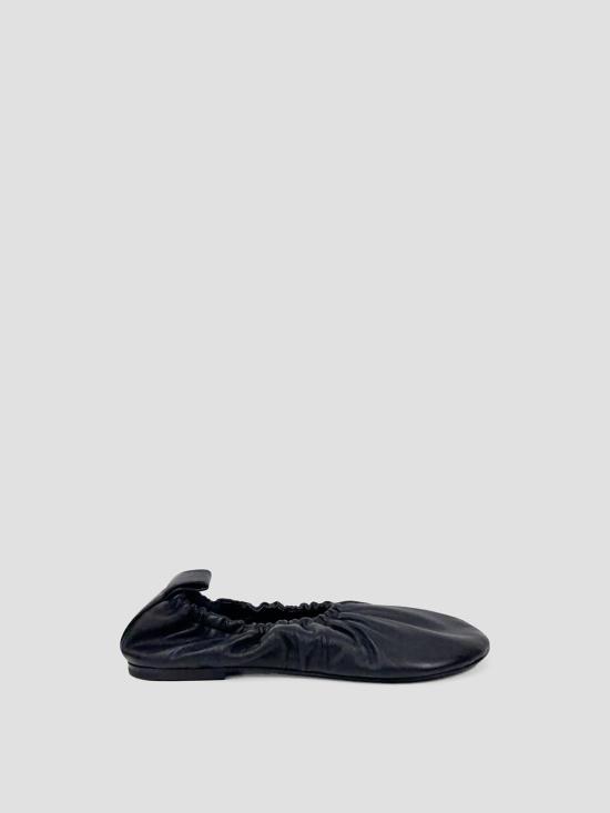 26SS 질샌더 게더링 레더 발레 플랫 슈즈 J16WZ0016P5810 001 BLACK