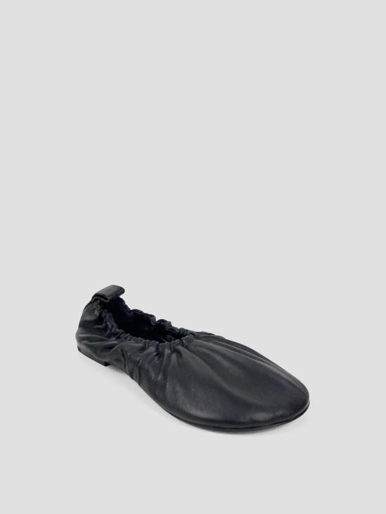 26SS 질샌더 게더링 레더 발레 플랫 슈즈 J16WZ0016P5810 001 BLACK - JIL SANDER