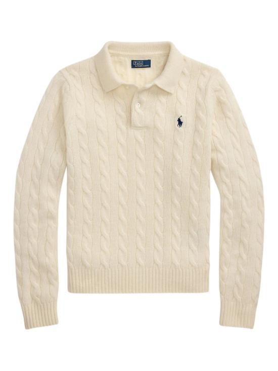 26FW 폴로 랄프로렌 케이블 폴로 니트 211972132 001 BIANCO