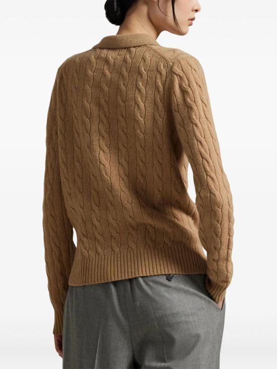 26FW 폴로 랄프로렌 케이블 폴로 니트 211972132 002 Beige - POLO RALPH LAUREN
