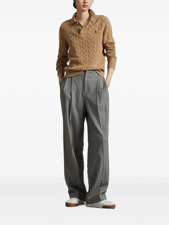 26FW 폴로 랄프로렌 케이블 폴로 니트 211972132 002 Beige - POLO RALPH LAUREN