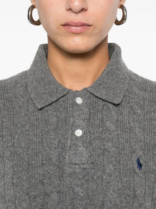 26FW 폴로 랄프로렌 케이블 폴로 니트 211972132 500 Grigio - POLO RALPH LAUREN