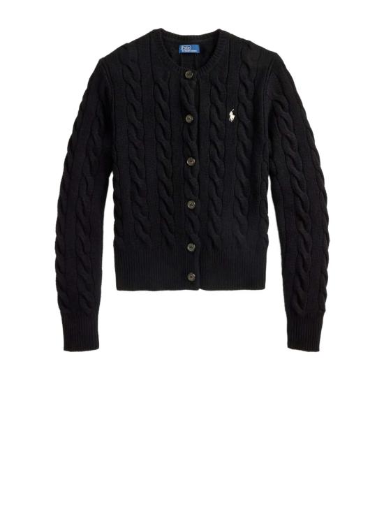 26FW 폴로 랄프로렌 로고 자수 크루넥 가디건 211972104 005 Polo black