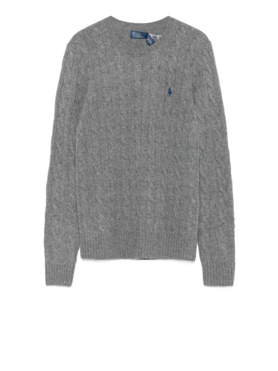 26FW 폴로 랄프로렌 폴로 자수 케이블 니트 스웨터 211971865 501 FLANNEL GREY HEATHER