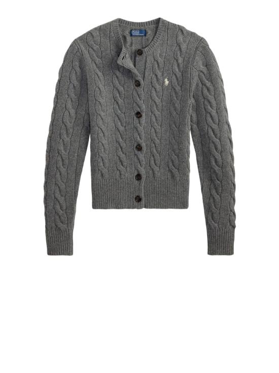26FW 폴로 랄프로렌 로고 자수 크루넥 가디건 211972104 500 FLANNEL GREY HEATHER